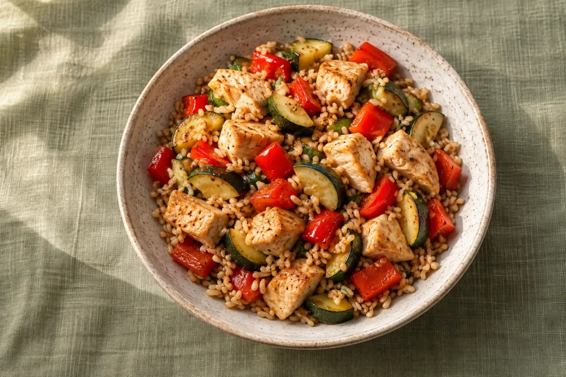 Turkey & brown rice skillet — serving suggestion