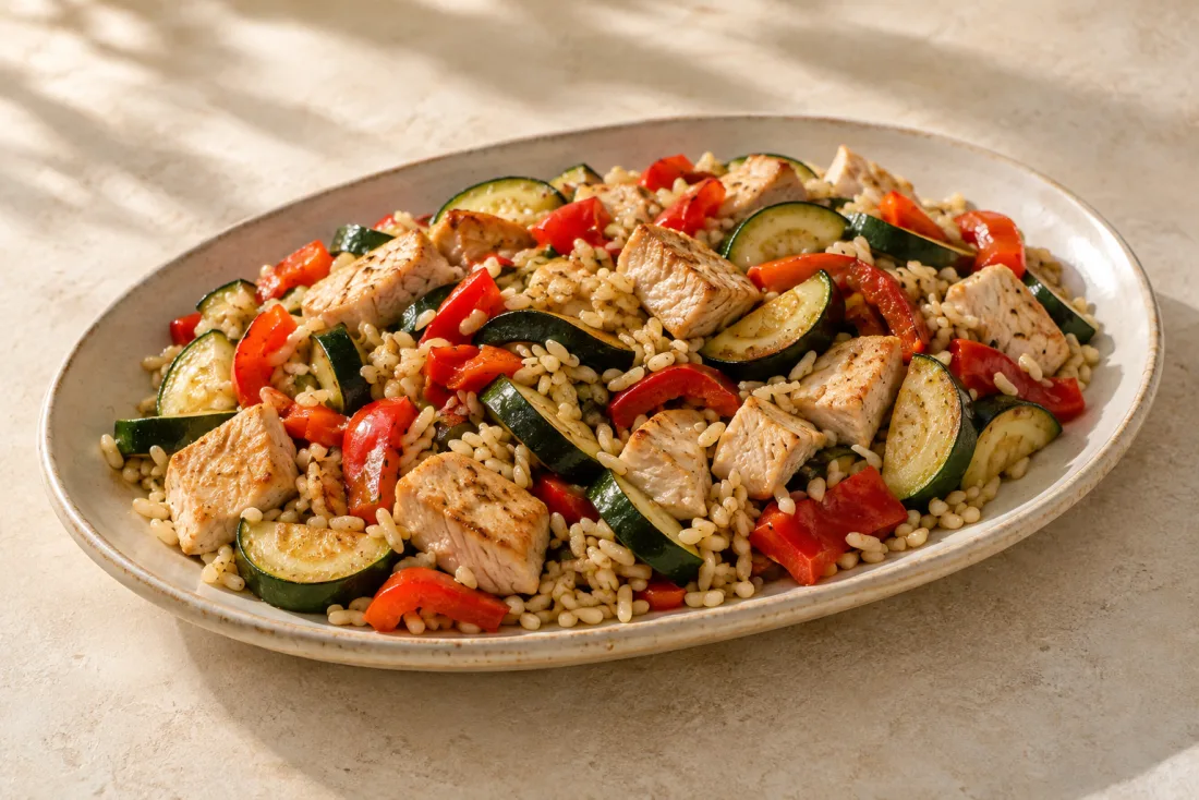 Turkey & brown rice skillet — serving suggestion