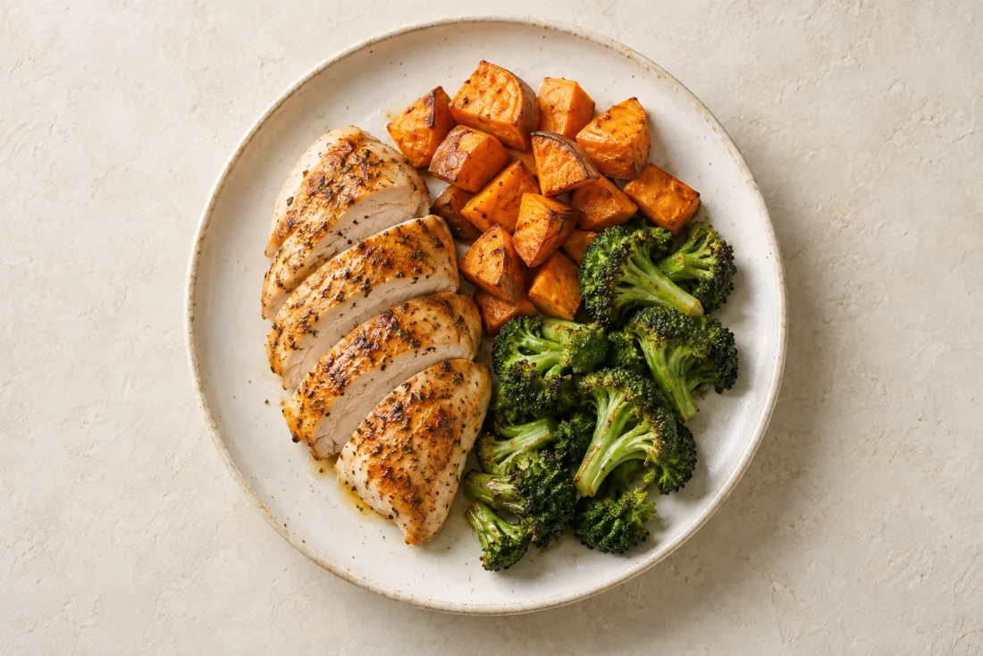 Chicken & cooked greens — serving suggestion