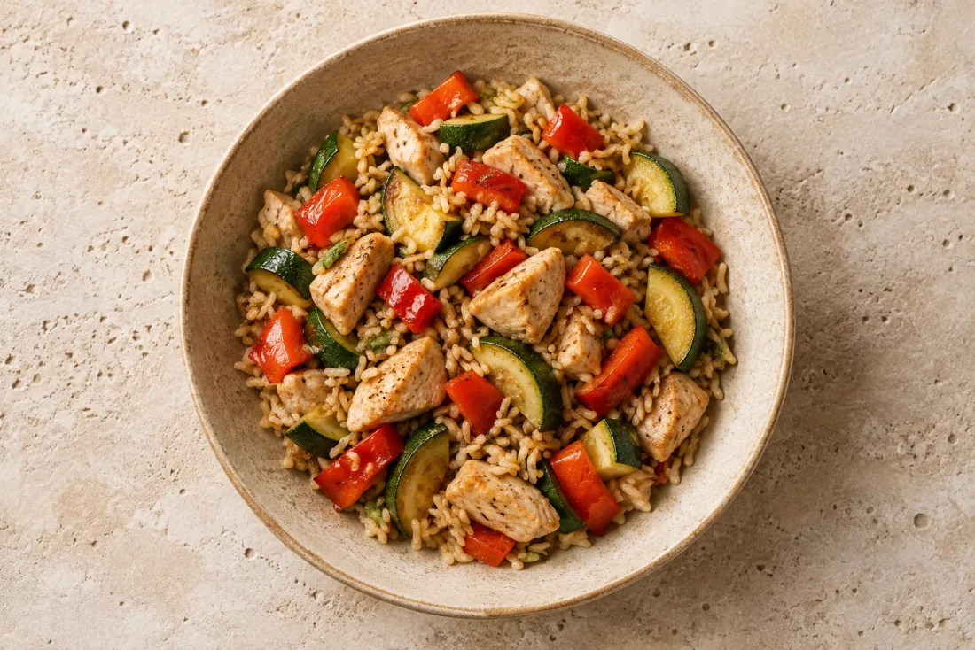 Tofu & cooked greens with quinoa — serving suggestion