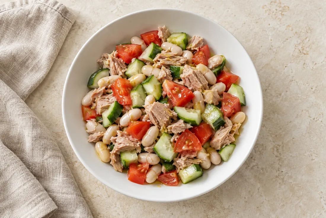 Tuna & white bean salad — serving suggestion