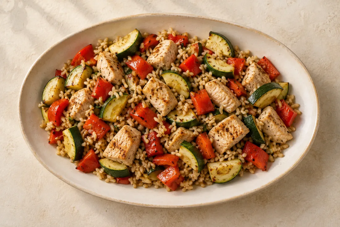 Turkey & brown rice skillet — serving suggestion