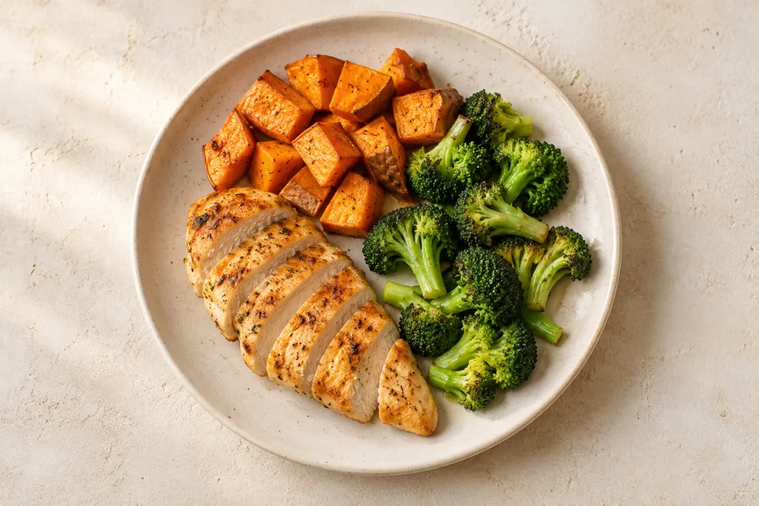 Chicken & cooked greens — serving suggestion