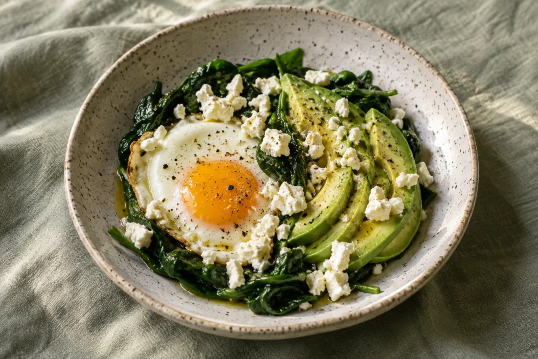 Egg, avocado & feta bowl — serving suggestion