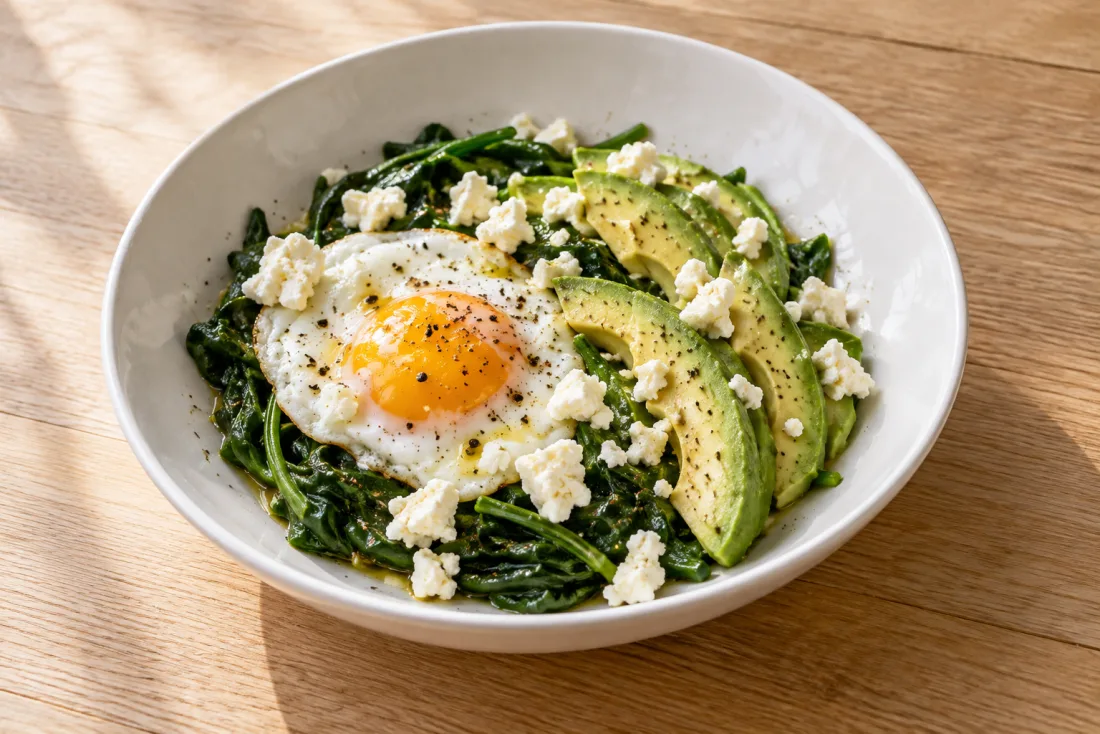 Egg, avocado & feta bowl