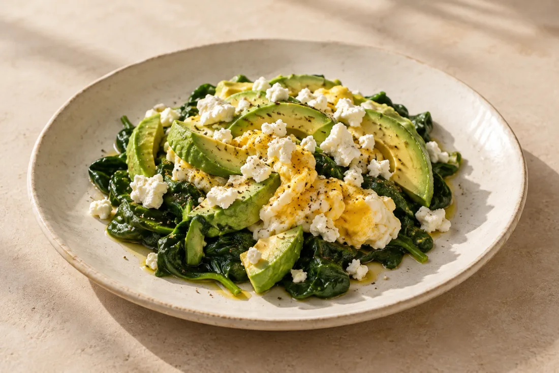 Egg, avocado & feta bowl — serving suggestion