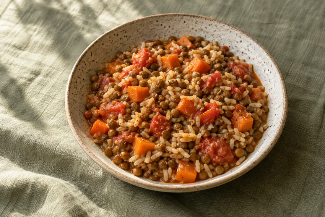 Tofu & cooked greens with quinoa — serving suggestion