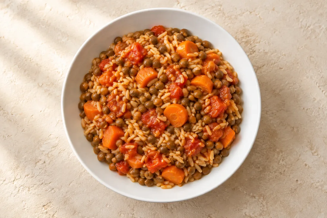 Lentil & vegetable pot — serving suggestion