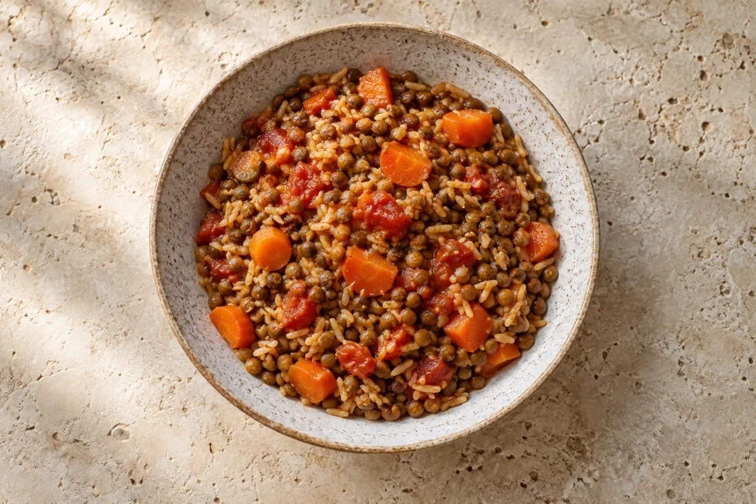 Lentil & vegetable pot — serving suggestion