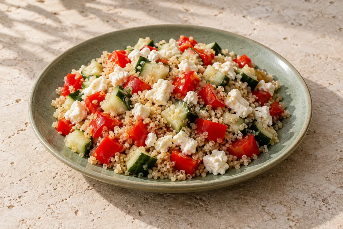 Quinoa, pepper & feta salad — serving suggestion