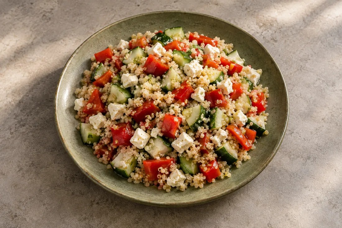 Quinoa, pepper & feta salad