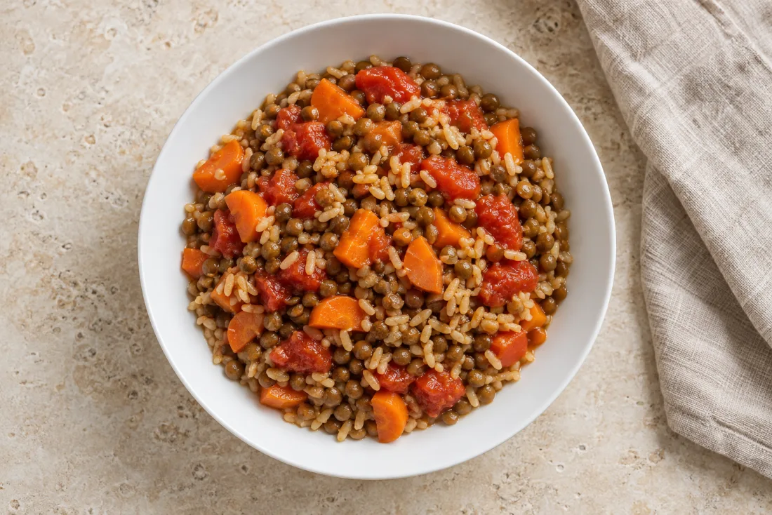 Lentil & vegetable pot — serving suggestion