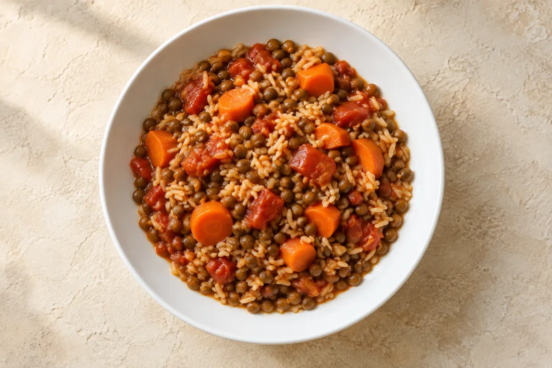 Lentil & vegetable pot — serving suggestion
