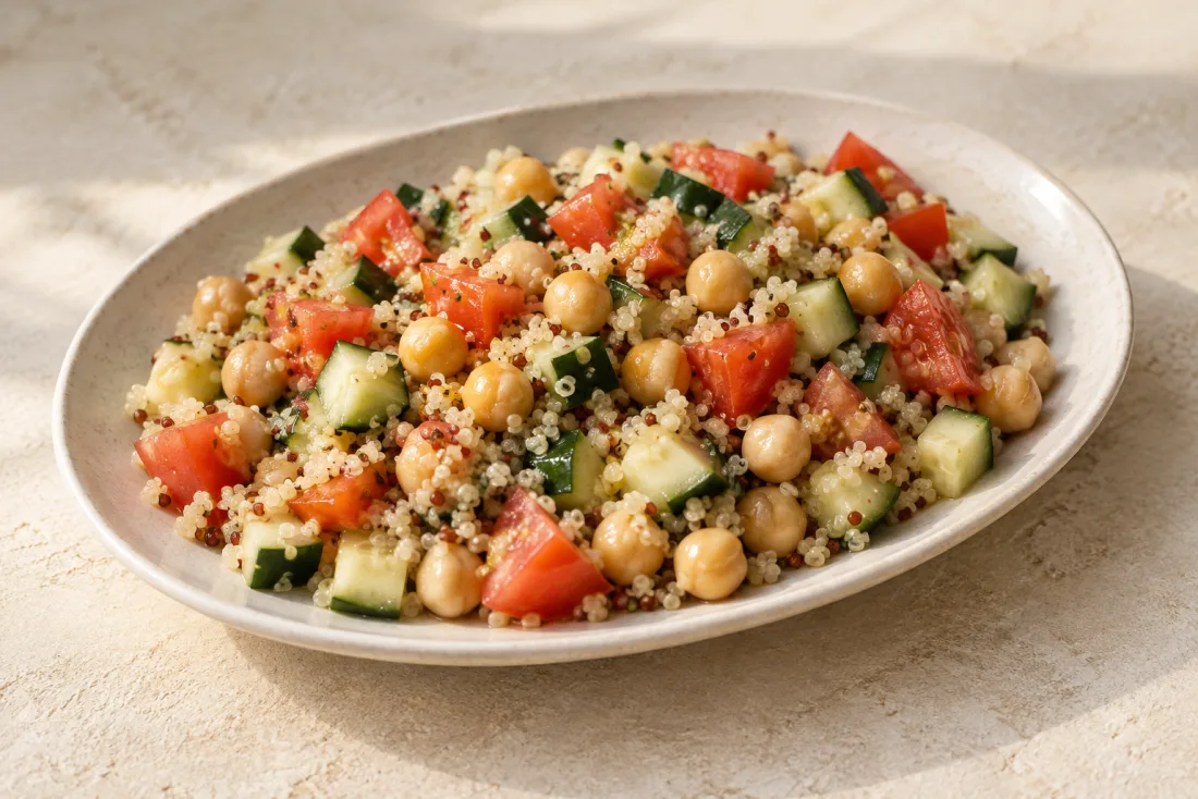 Chickpea & quinoa rainbow bowl