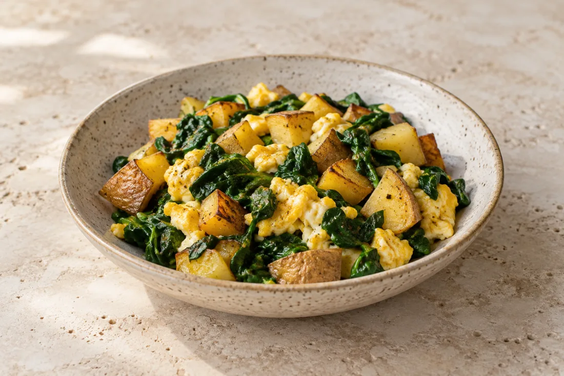Potato, spinach & egg skillet — serving suggestion