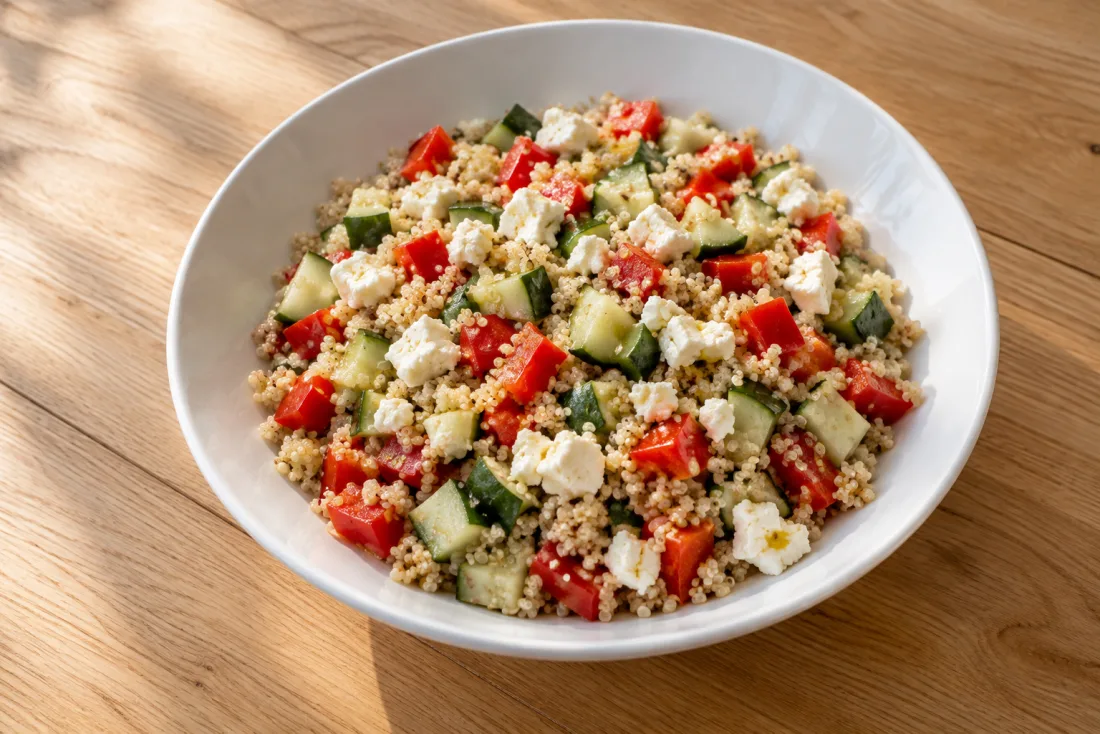 Quinoa, pepper & feta salad