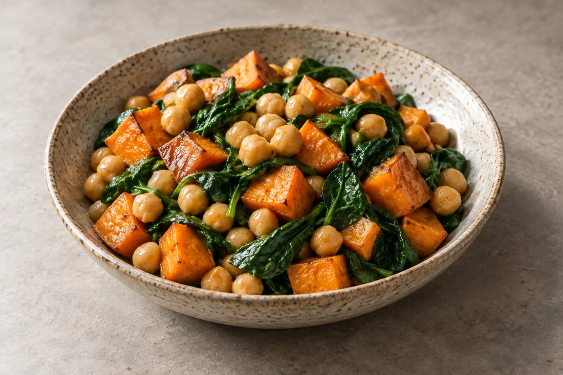 Warm chickpea & sweet potato salad