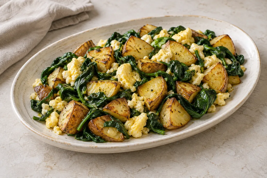 Potato, spinach & egg skillet — serving suggestion