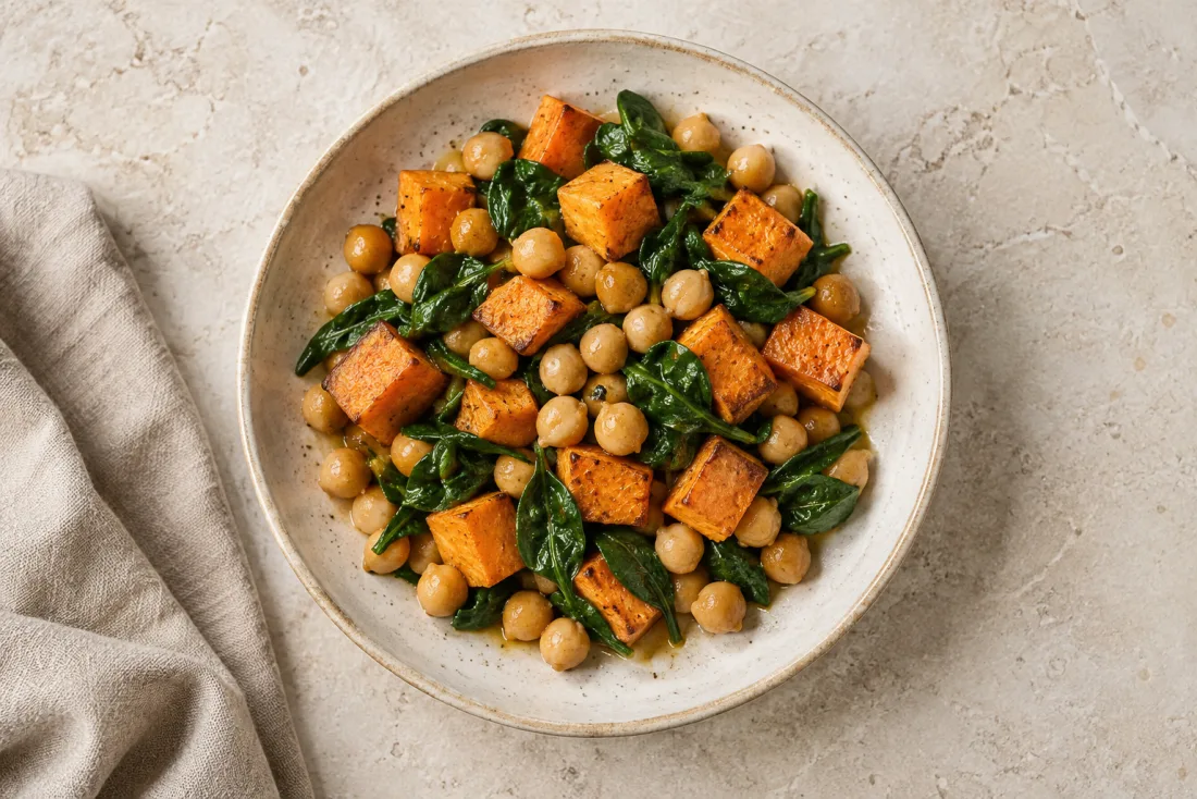 Tofu & cooked greens